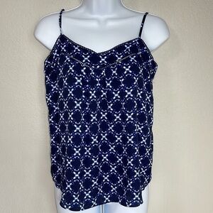 NWT Jessica Simpson Women's Blue Eclipse Flower Chain Shelby Tank Top Blouse S